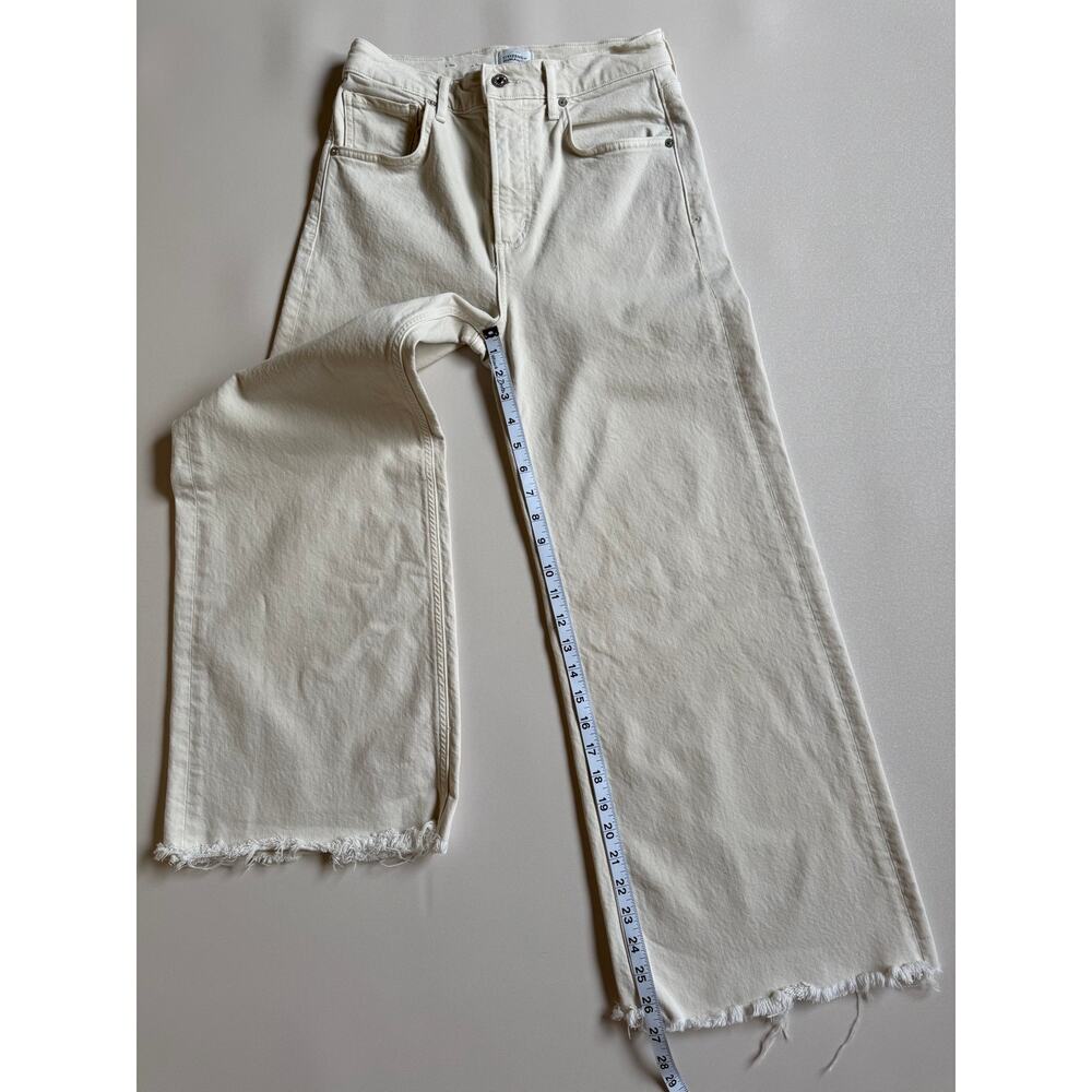 Citizens of Humanity Women's Cream Lyra High Rise Wide Leg Crop Jeans Size 27 - Picture 12 of 16
